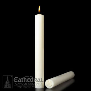 1- 1/2" x 9" Large Diameter 51% Beeswax Alter Candles (APE) - Box of 12