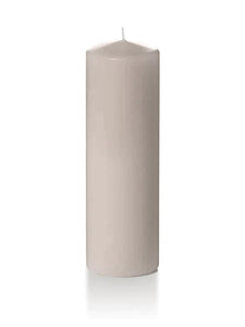 2.25" x 7" Slim Pillar Candles - Taupe (Set of 4)