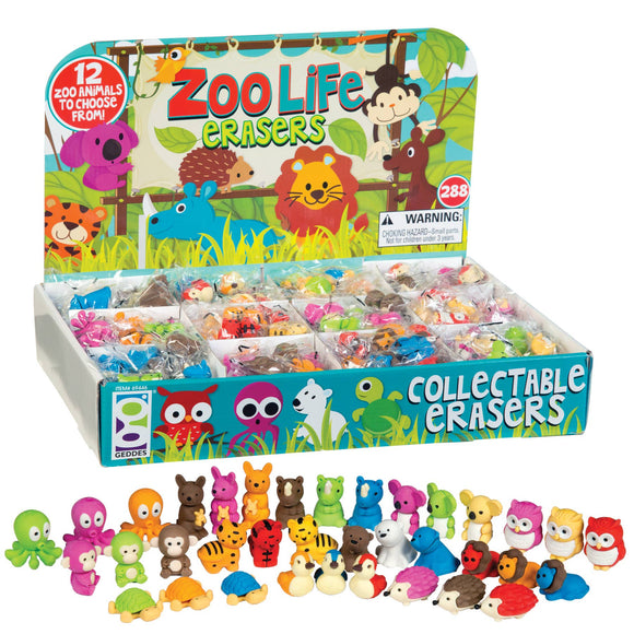 ZOO LIFE ERASER DISPLAY 288/DS