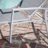 Aluminum White Sling Outdoor Patio Stationary Chaise Lounge