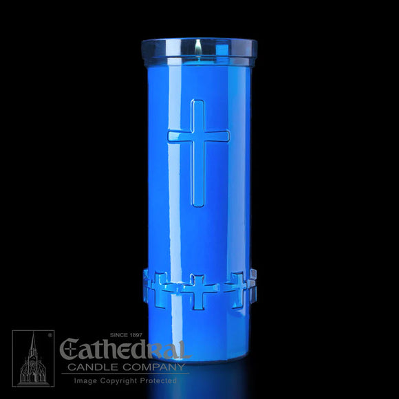 6 Day Blue Plastic Devotional Candle- Case of 24