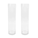 2-Pack Glass Flower Vases Heavy Duty Cylinder Design 32" Clear - Durable Centerpieces for Events