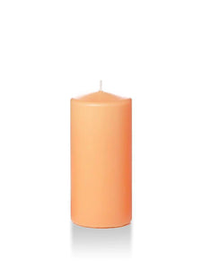 3" x 6" Pillar Candles - Peach (Set of 3)