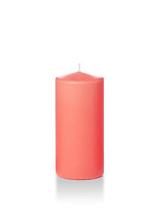 3" x 6" Pillar Candles - Coral (Set of 3)