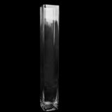 2-Pack Glass Cylinder Vases Square Design 32" Clear - Heavy Duty Flower Centerpieces for Events