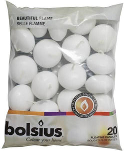 bolsius floating candles- White- Pack of 20