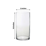 12-Pack Glass Flower Vases Heavy Duty Cylinder Design 10" Clear - Durable Centerpieces for Events