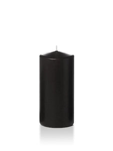 3" x 6" Pillar Candles - Black (Set of 3)