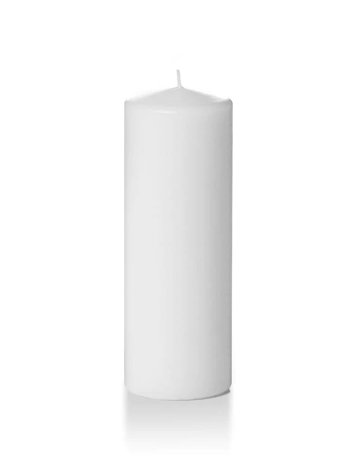 3" x 8" Pillar Candles White (Sets of 3) MacBailey Home Supply Company