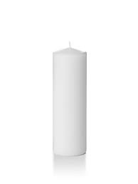 2.25" x 7" Slim Pillar Candles - White (Set of 4)